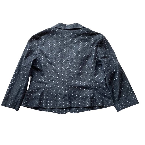 Cynthia Rowley Denim Chambray Blue Jean Blazer Jacket Size XL Polka Dot Preppy - Picture 9 of 10